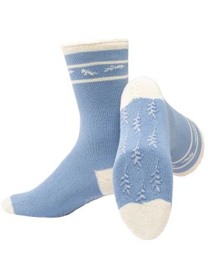Blue organic cotton slipper socks
