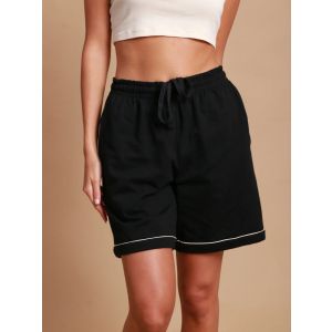 Unisex cotton pajama shorts in black
