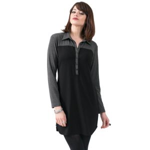 womens black long shirt tunic dress