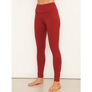 organic cotton high waisted leggings red