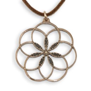 necklace recycled metal 7 rings of peace