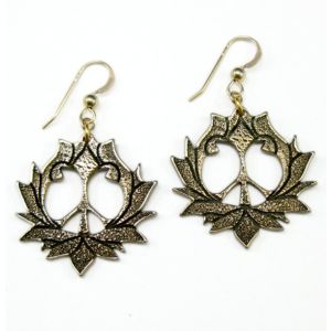 Lotus Flower Peace Bronze Earrings