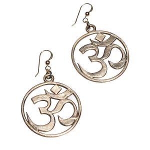 OM Peace Bronze Earrings