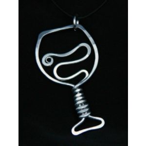 wine glass necklace recycled