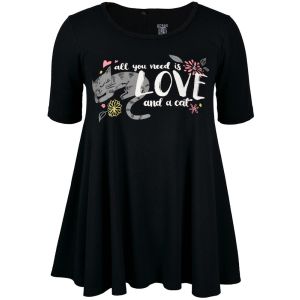 cat lover short sleeve tunic