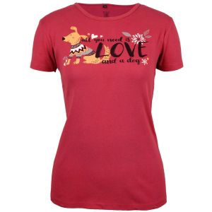 love and a dog organic cotton tee