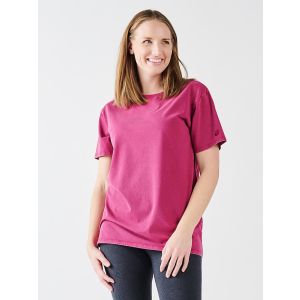 Maggie's organic distressed unisex tee in sangria