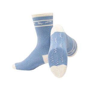 Blue organic cotton slipper socks