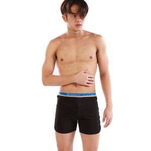 Nukleus men's long boxer in black organic cotton