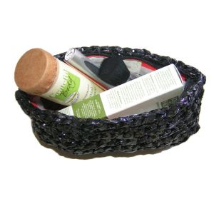 Crocheted VHS Tape Cosmetics Bag