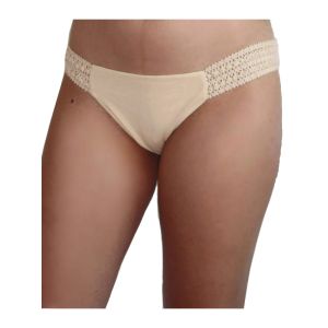 Organic cotton bikini with stretch cotton lace