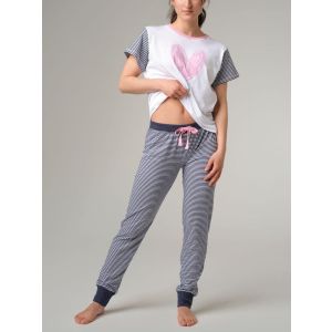 organic cotton blue striped pajama pants