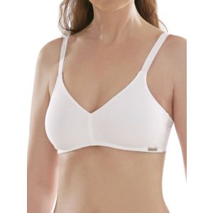 Seamless Organic Cotton No Wire Bra in White