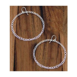 Large Silver Circle Hoop Earrings