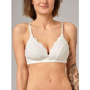 Red lace padded bra without wire