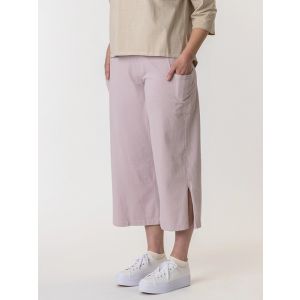 Organic cotton gaucho pants in lavender