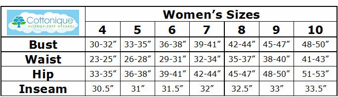 Cottonique Womens Clothing Size Chart