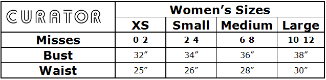 Curator Size Chart