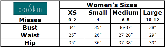 EcoSkin Size Chart