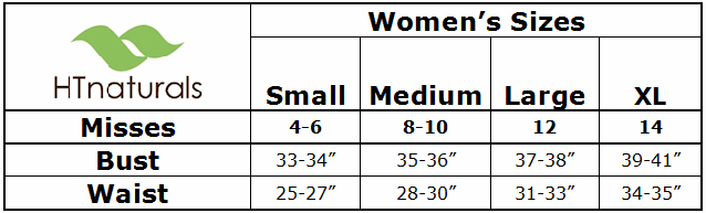 HTNaturals Size Chart