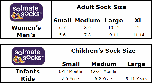 Solmate Socks Size Chart