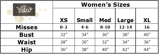 Yala Size Chart